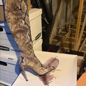 Jessica Simpson Brown Snakeskin Heeled Boots